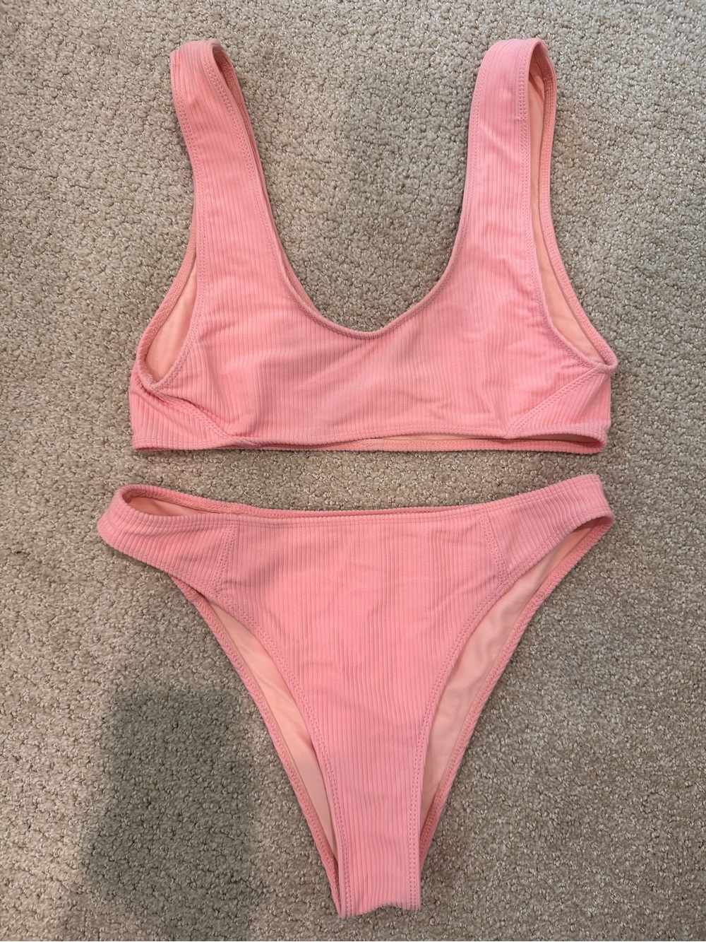 Lovewave Revolve BamBam Ribbed Pink Bikini Set